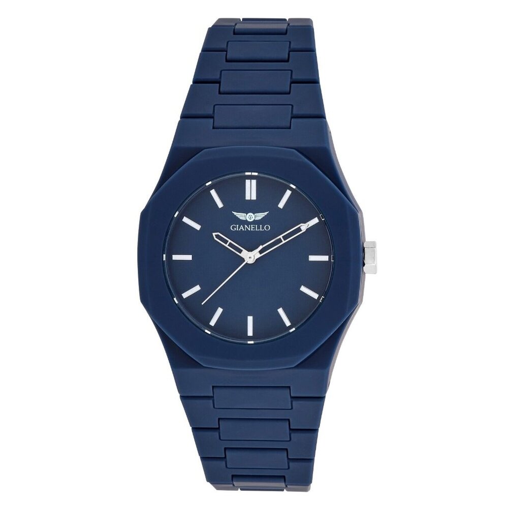#15 NIB Gianello Metropolitan 40 Polycarbonate Link Watch Navy